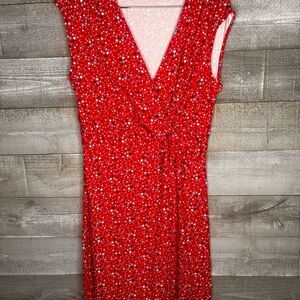 Lands' End size 14-16 Red White blue star printed patriotic july 4th Dress